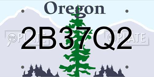 2B37Q2 Oregon License Plate