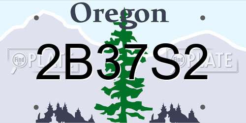 2B37S2 Oregon License Plate