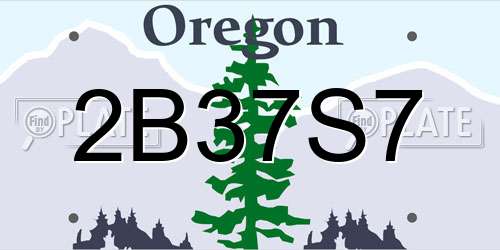 2B37S7 Oregon License Plate