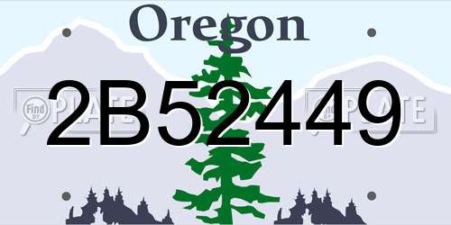 2B52449 Oregon License Plate