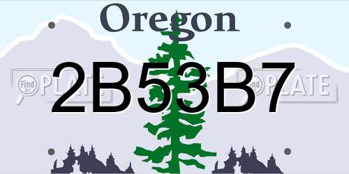 2B53B7 Oregon License Plate