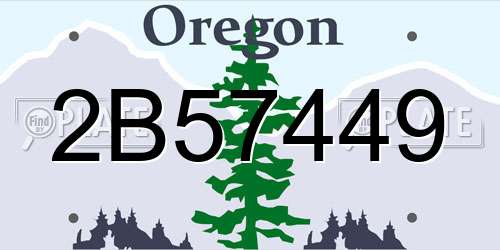2B57449 Oregon License Plate