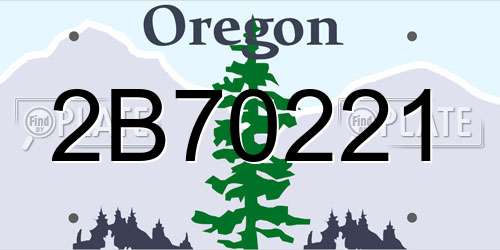 2B70221 Oregon License Plate