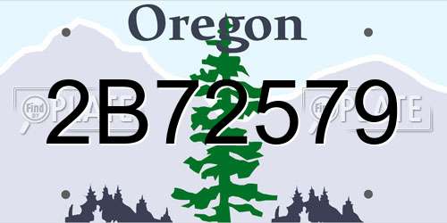 2B72579 Oregon License Plate