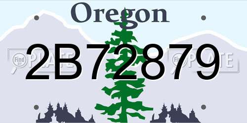 2B72879 Oregon License Plate