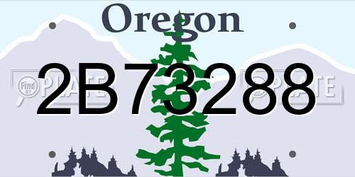 2B73288 Oregon License Plate