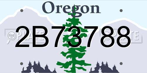 2B73788 Oregon License Plate