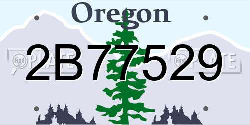 2B77529 Oregon License Plate