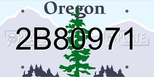 2B80971 Oregon License Plate