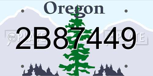 2B87449 Oregon License Plate