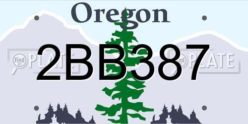 2BB387 Oregon License Plate