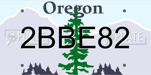2BBE82 Oregon License Plate