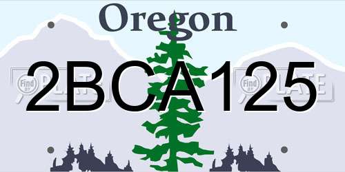 2BCA125 Oregon License Plate
