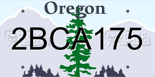 2BCA175 Oregon License Plate