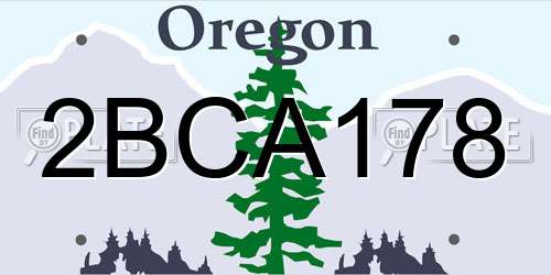 2BCA178 Oregon License Plate