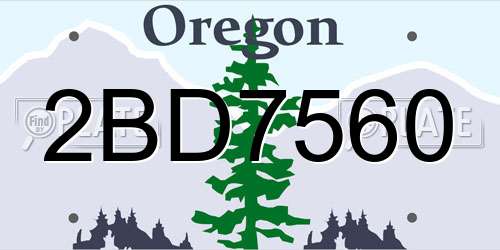 2BD7560 Oregon License Plate