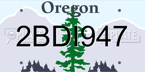 2BDI947 Oregon License Plate