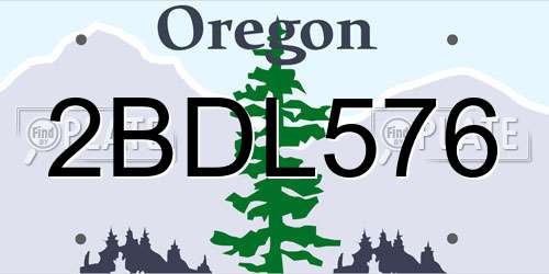 2BDL576 Oregon License Plate