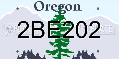 2BE202 Oregon License Plate