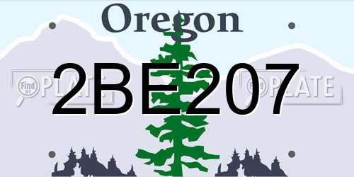 2BE207 Oregon License Plate