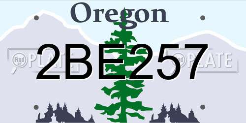 2BE257 Oregon License Plate