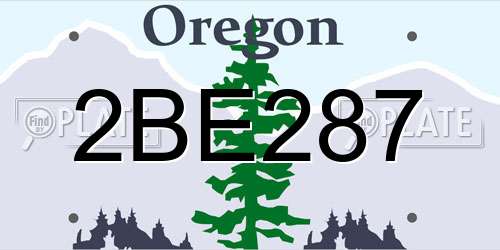 2BE287 Oregon License Plate