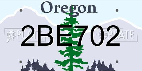 2BE702 Oregon License Plate