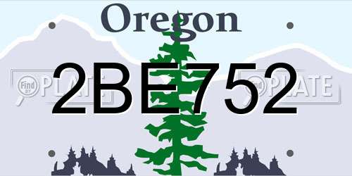 2BE752 Oregon License Plate