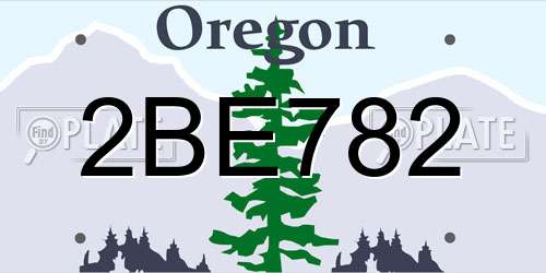 2BE782 Oregon License Plate