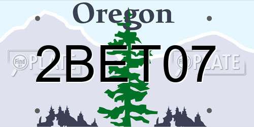 2BET07 Oregon License Plate