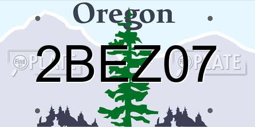 2BEZ07 Oregon License Plate