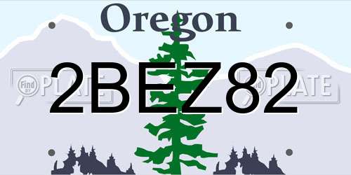 2BEZ82 Oregon License Plate