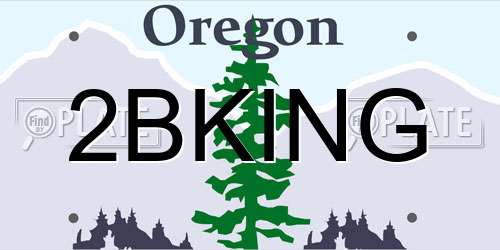 2BKING Oregon License Plate