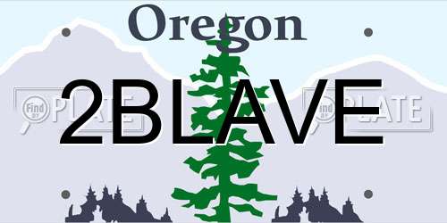 2BLAVE Oregon License Plate