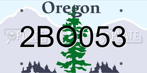 2BO053 Oregon License Plate