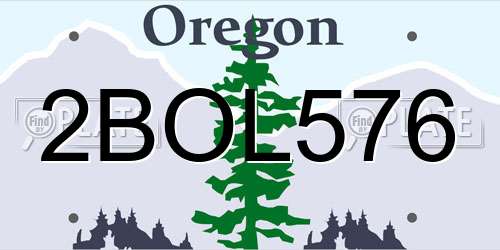 2BOL576 Oregon License Plate