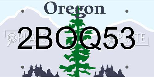 2BOQ53 Oregon License Plate