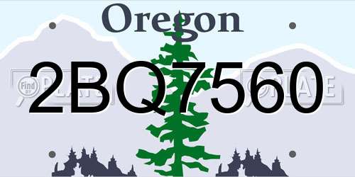 2BQ7560 Oregon License Plate