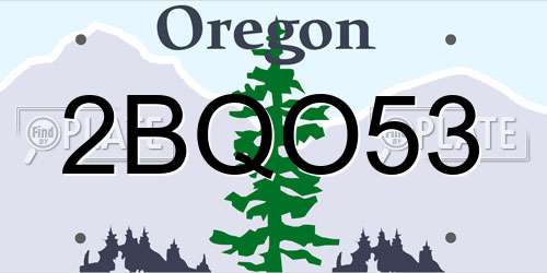 2BQO53 Oregon License Plate