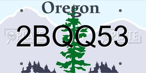 2BQQ53 Oregon License Plate