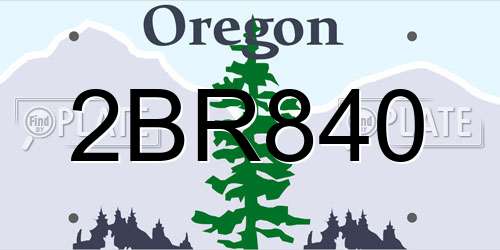 2BR840 Oregon License Plate