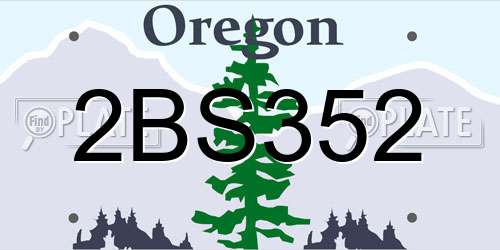 2BS352 Oregon License Plate