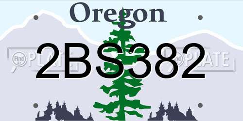 2BS382 Oregon License Plate