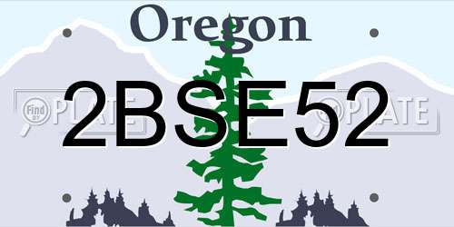2BSE52 Oregon License Plate