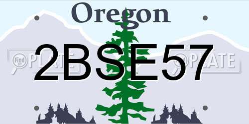 2BSE57 Oregon License Plate