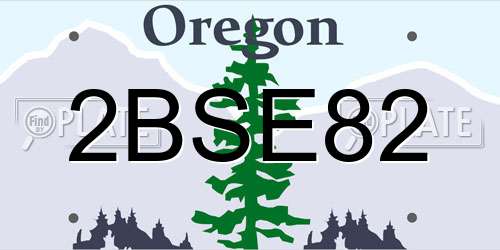 2BSE82 Oregon License Plate