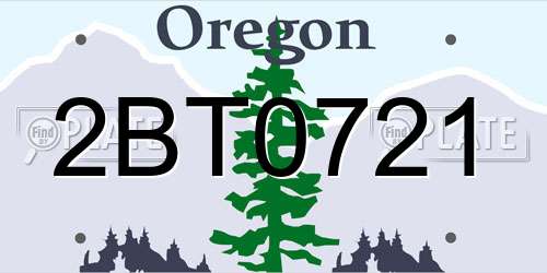 2BT0721 Oregon License Plate