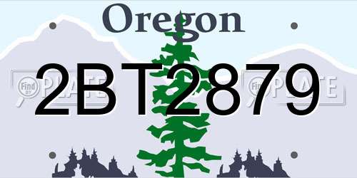 2BT2879 Oregon License Plate