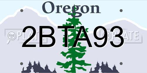 2BTA93 Oregon License Plate