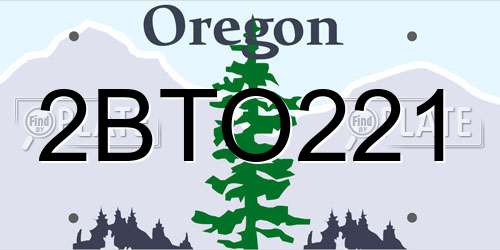 2BTO221 Oregon License Plate